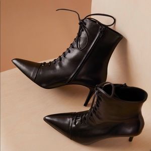 Brand New in Box Iris & Ink Black Lace up Booties Size 36